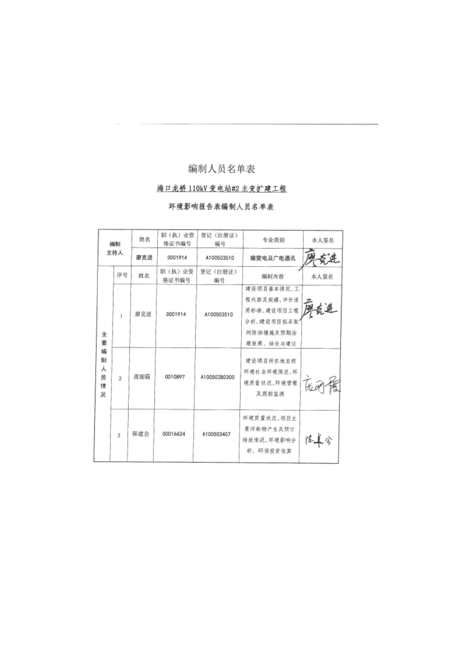 环境影响评价报告公示：海口龙桥kV变电站主变扩建工程环评报告.doc_第3页