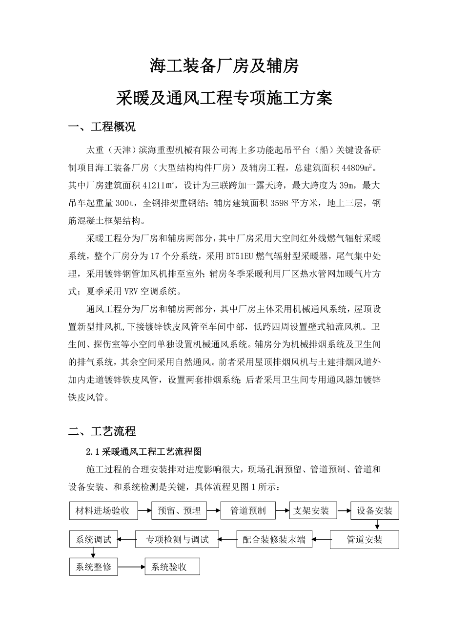 采暖及通风工程专项施工方案.doc_第1页