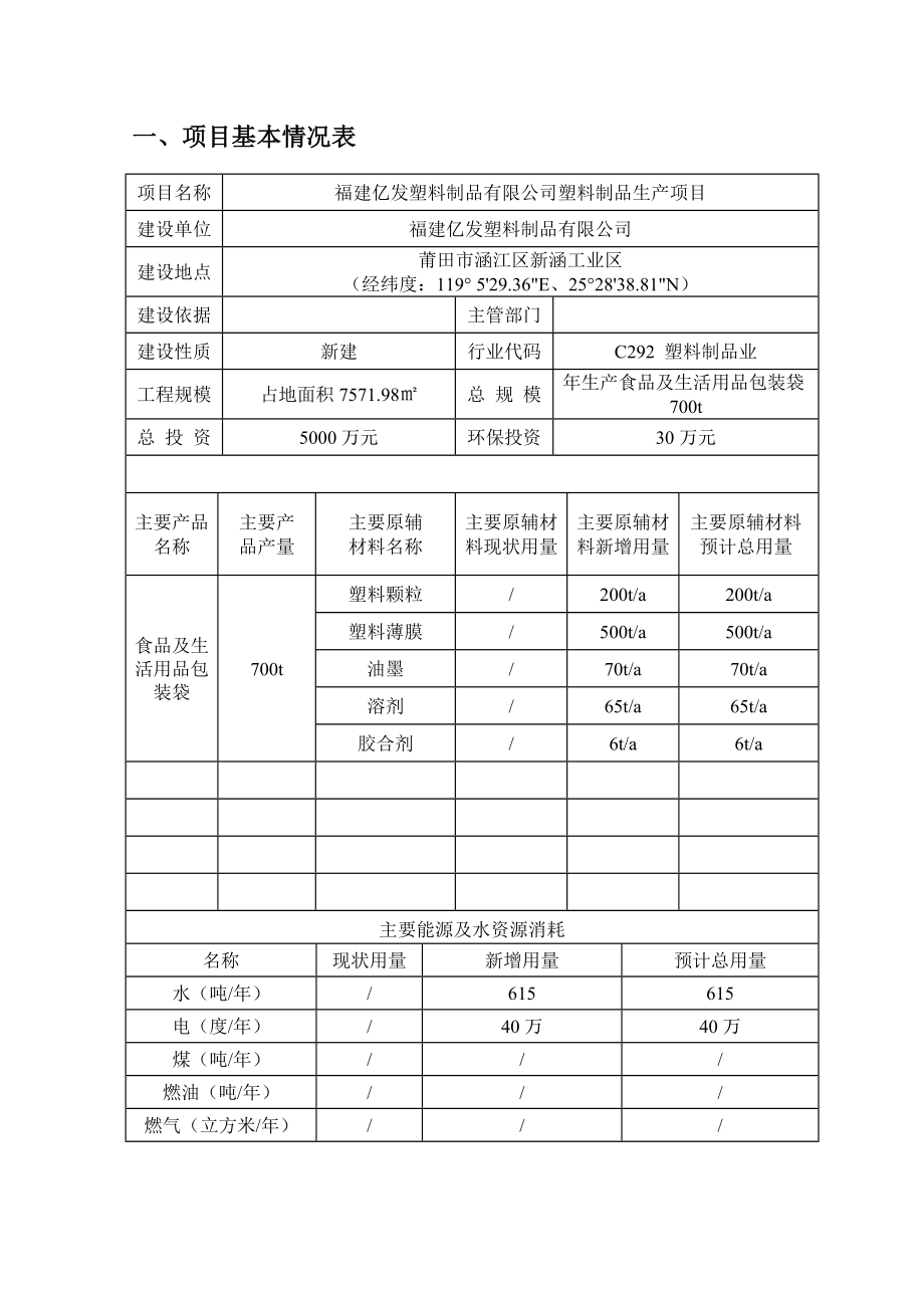 环境影响评价报告公示：文本福建亿发塑料制品环评报告.doc_第2页