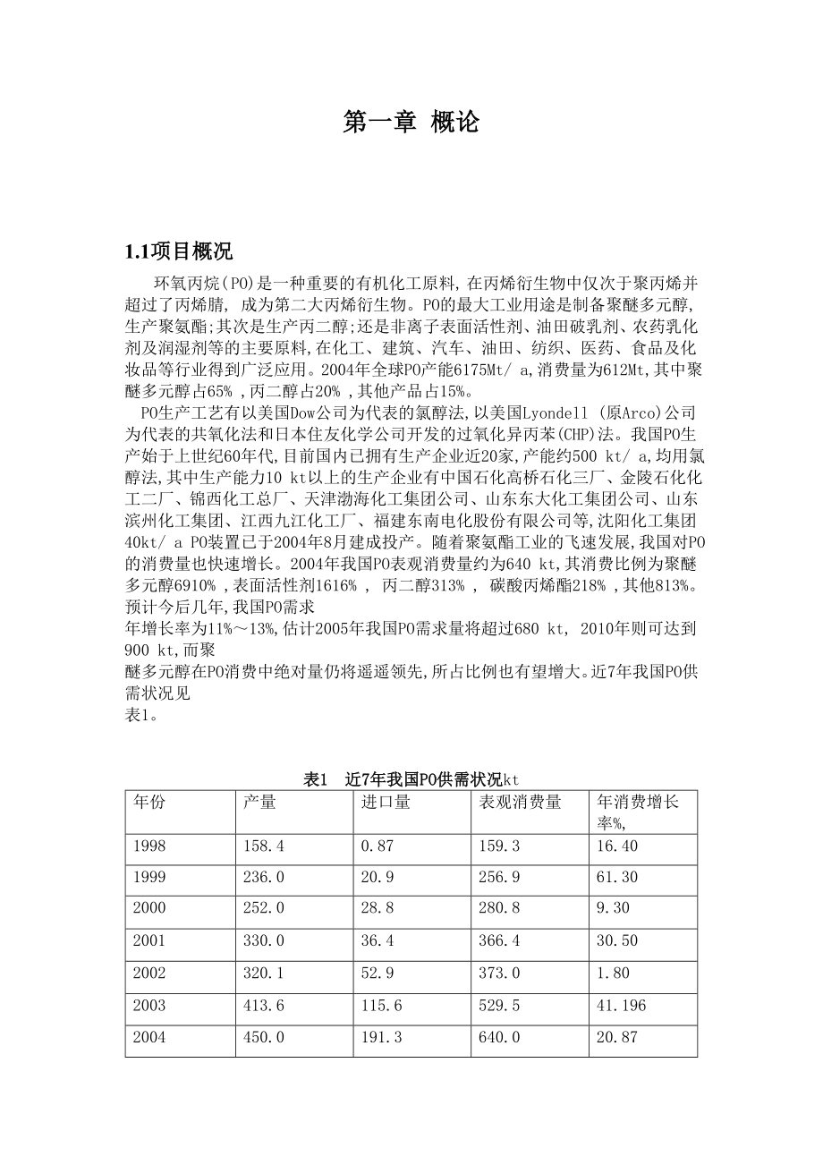 环氧丙烷项目可行性研究报告 最终稿.doc_第3页