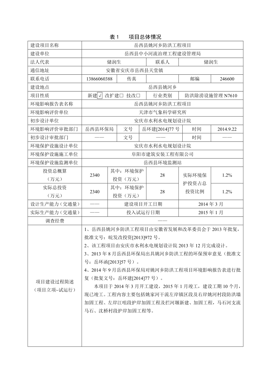 环境影响评价报告公示：公示中小河流治理工程建设管理局姚河乡防洪工程环评报告.doc_第3页