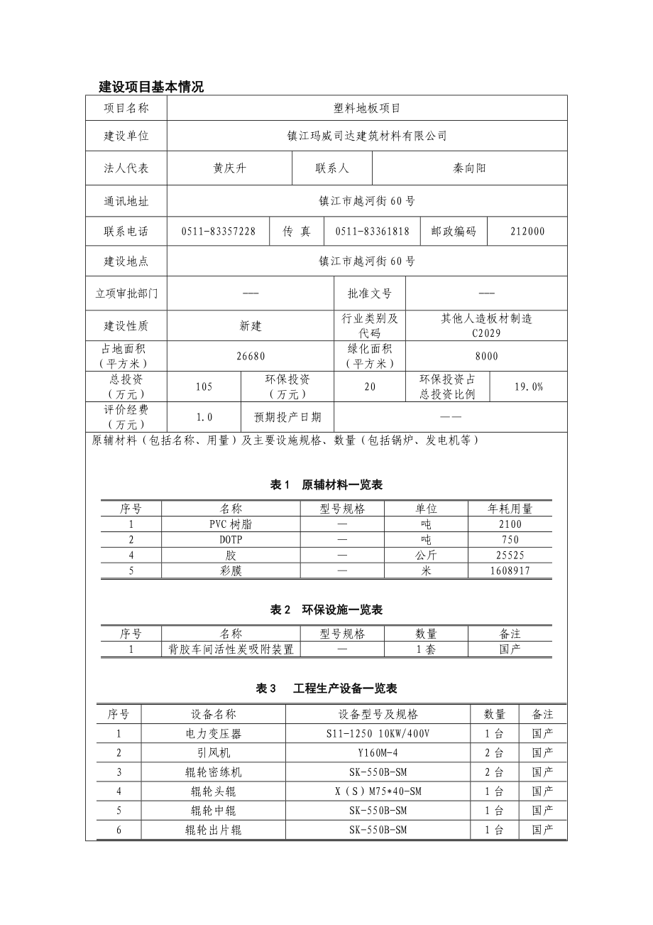 环境影响评价报告公示：塑料地板建设地点越河街号环境影响评价机构环球嘉惠环境科环评报告.doc_第2页