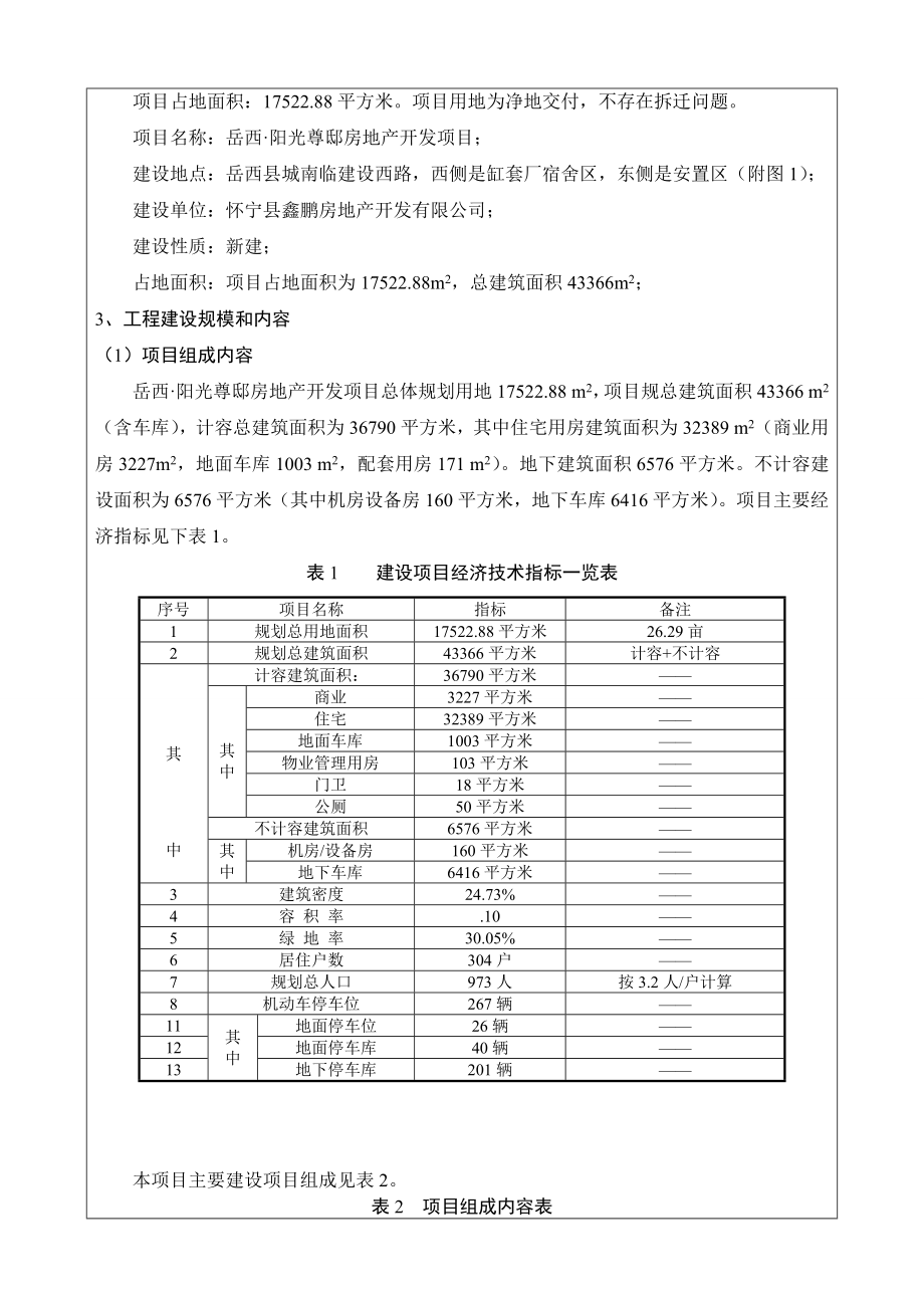 环境影响评价报告公示：阳光尊邸房地产开发环境影响报告表927环评报告.doc_第2页