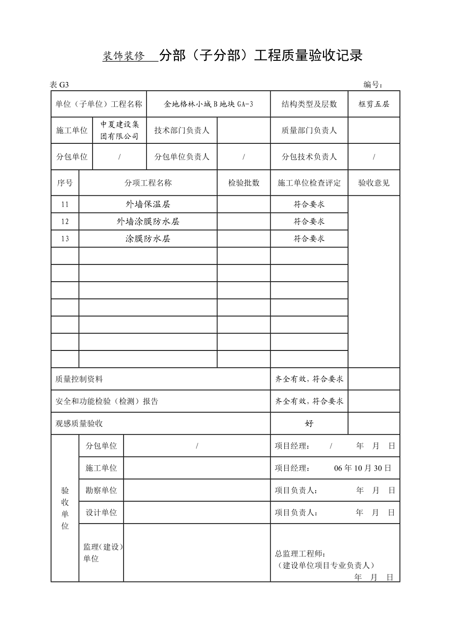 装饰装修分部(子分部)工程质量验收记录.doc_第2页