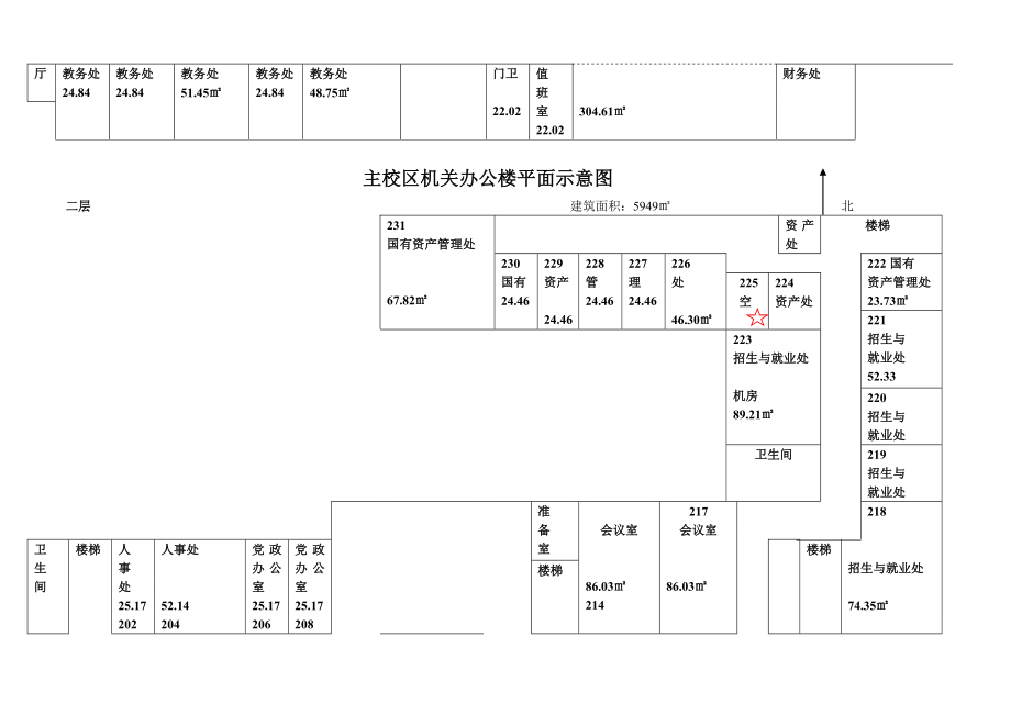 机关办公楼房间分配平面示意图.doc_第2页