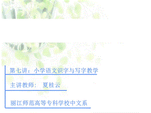 小学语文识字与写字教学主讲教师课件.ppt