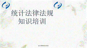 统计法律法规知识培训ppt课件.ppt