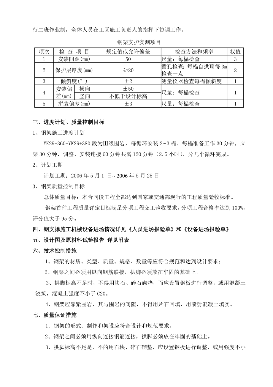 高速公路隧道格栅钢架施工方案（首件工程）.doc_第3页