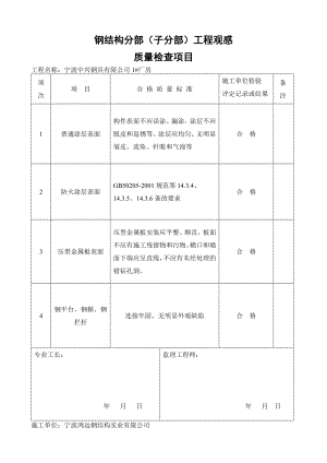 钢结构观感质量验收记录.doc