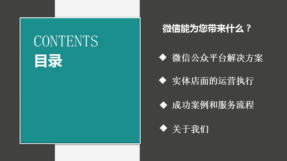 微信营销策划方案微信电商公众解决方案PPT模版课件.pptx_第2页