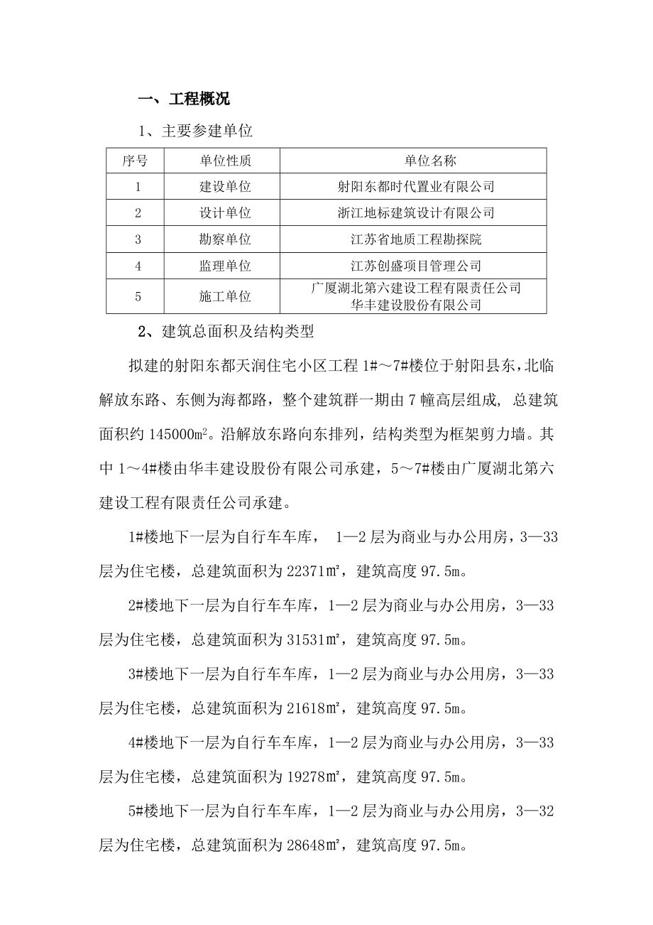 住宅小区工程基础土方专项方案土钉及降水方案.doc_第1页