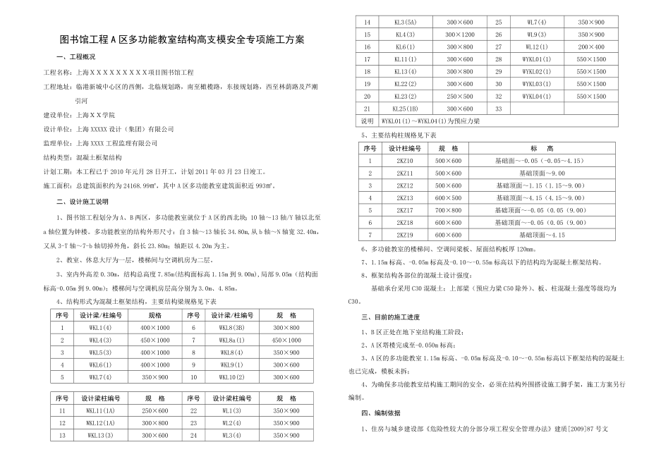 图书馆工程结构高支模专项方案.doc_第1页