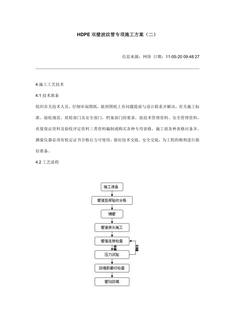 HDPE双壁波纹管专项施工方案.doc_第1页