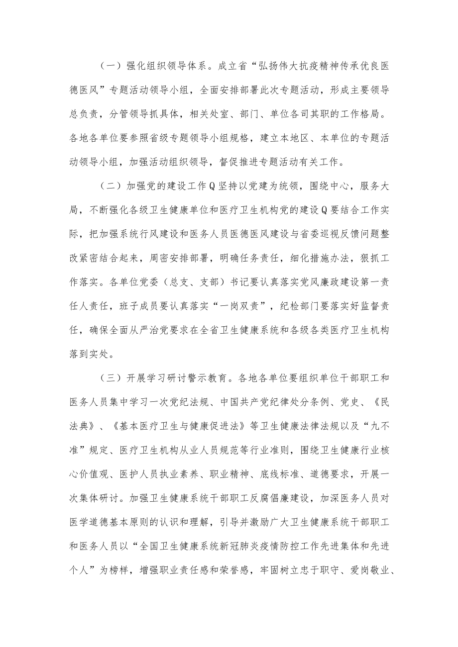 传承优良医德医风专题活动方案.docx_第2页