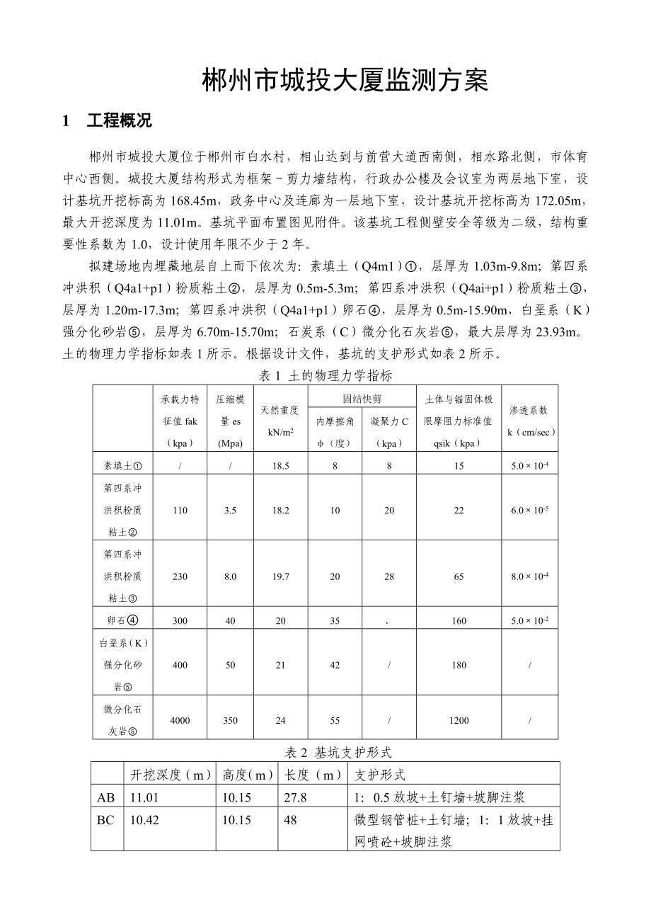 城投大厦基坑监测方案.doc_第3页