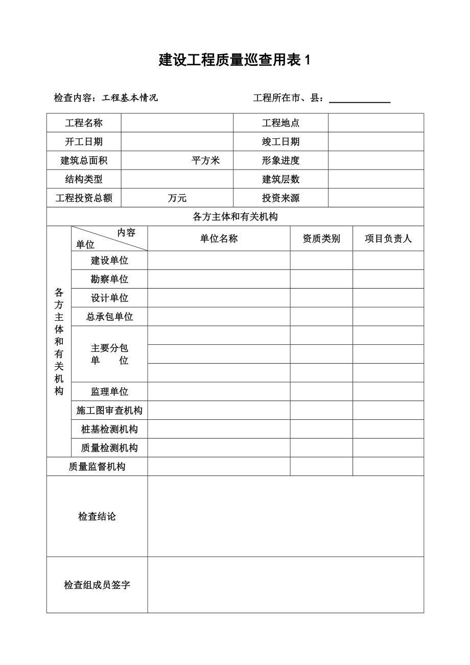 建设工程质量巡查检查用表.doc_第2页