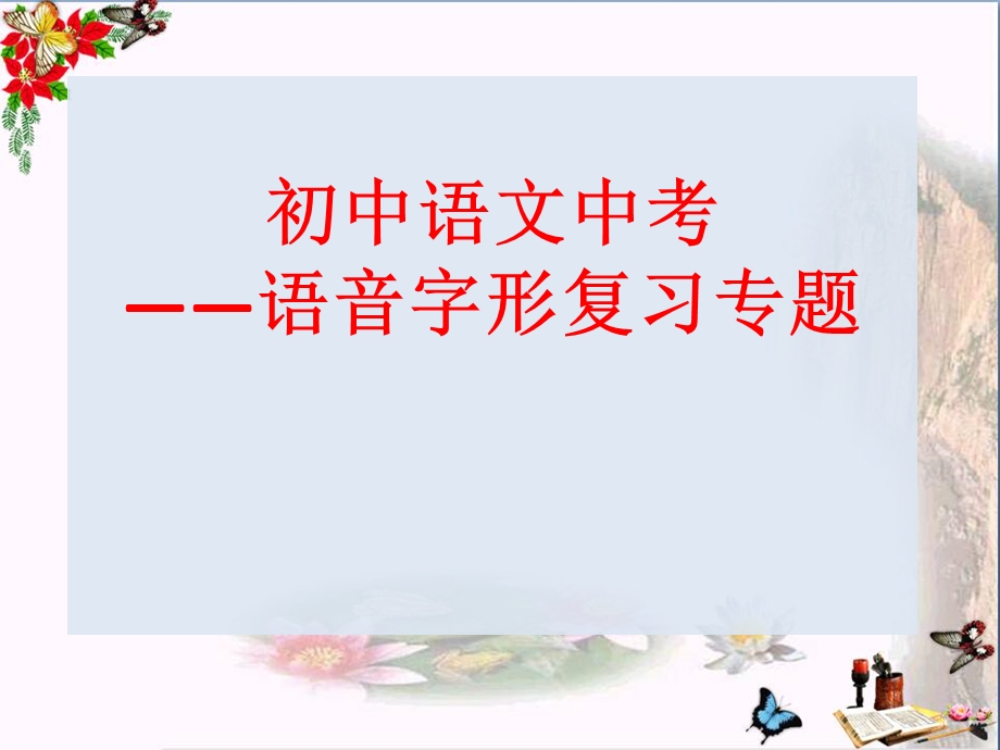 初中语文中考语音字形专题专题课件.ppt_第1页