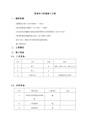 管道补口防腐方案.doc