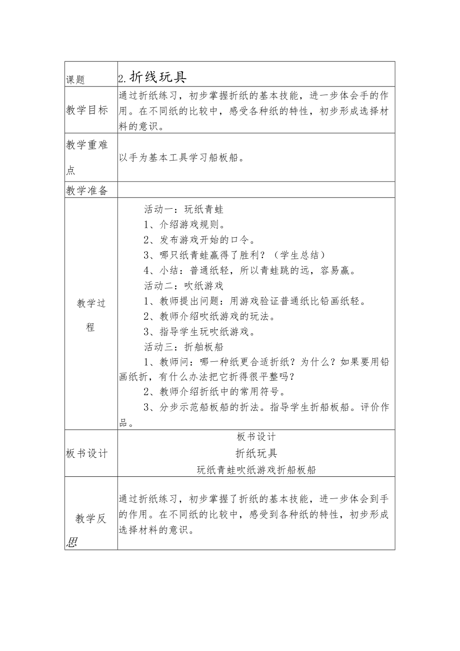 小学一年级上册劳动技术教案(最新).docx_第2页