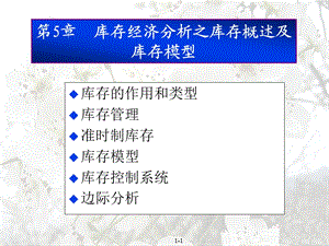 第5章库存经济分析之库存概述及库存模型课件.ppt