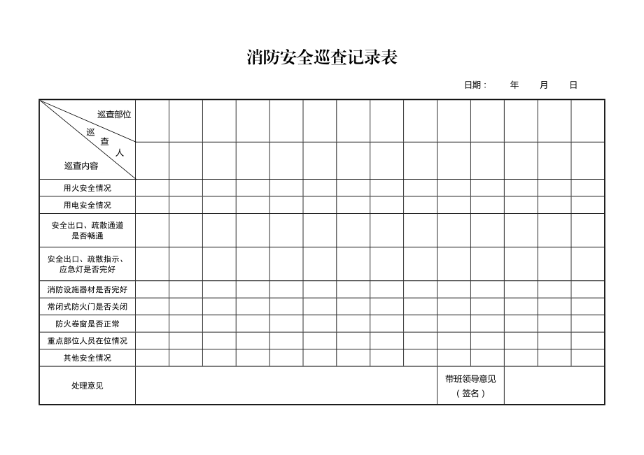 消防安全巡查记录表.doc_第1页