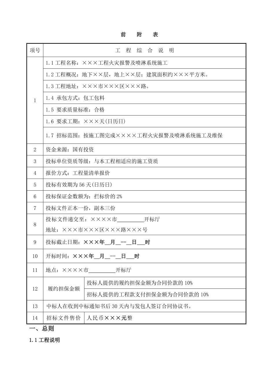 火灾报警及自动喷淋系统招标文件工程量清单911141876.doc_第3页