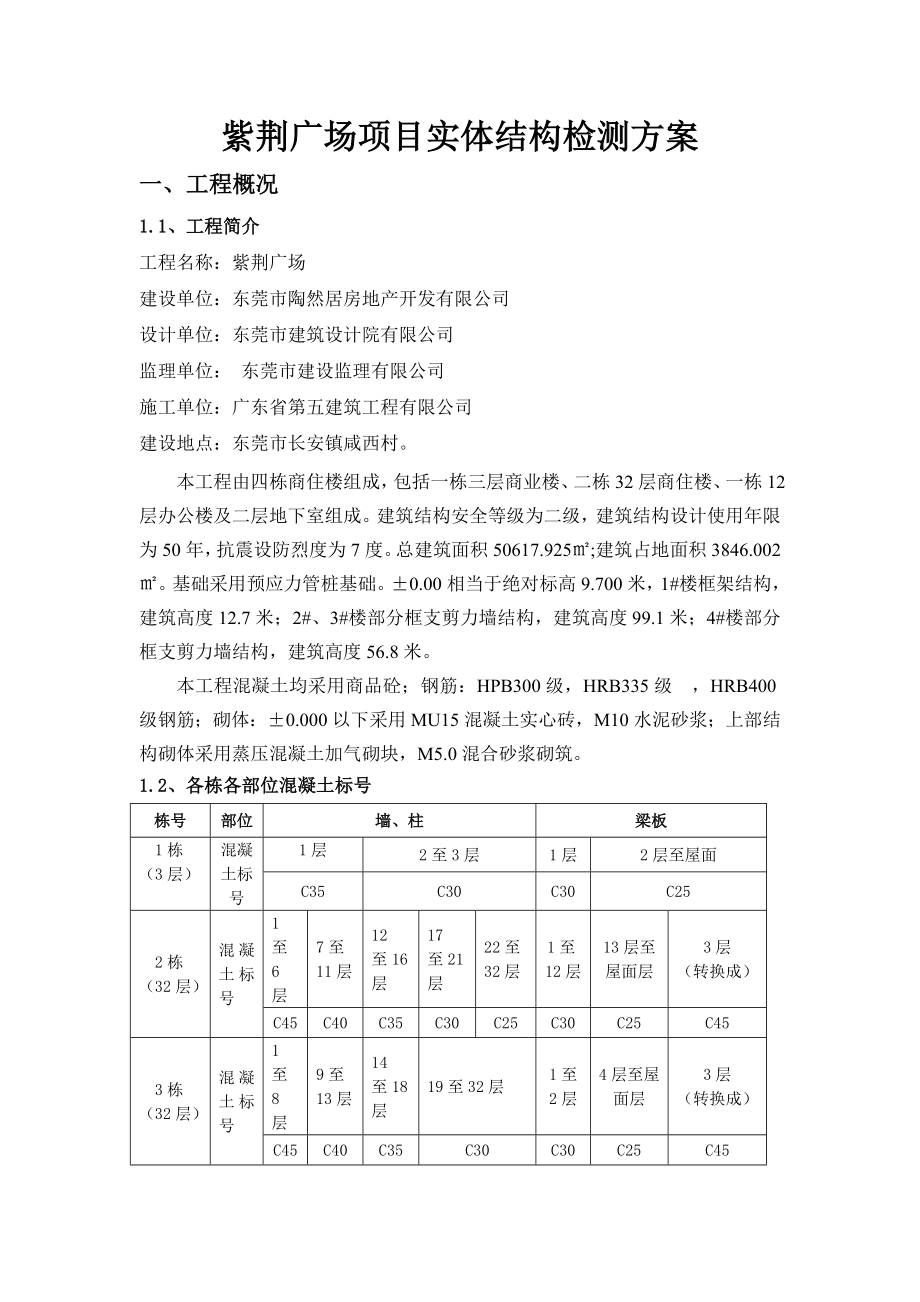 (新)紫荆广场项目实体结构检测方案.doc_第2页