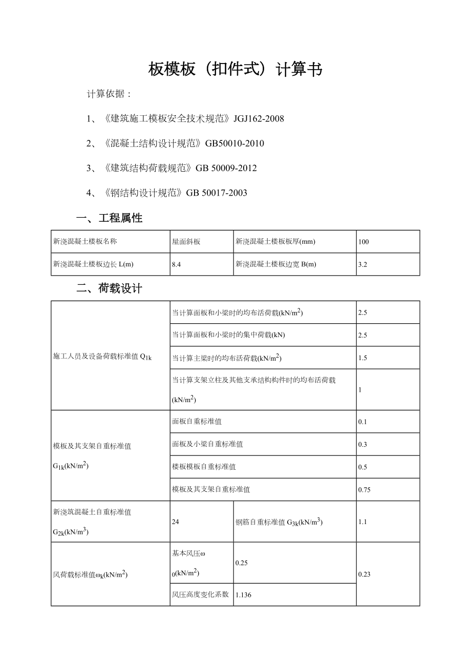 东三屋面斜板模板(扣件式)计算书.doc_第1页