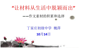 初中作文-让材料从生活中脱颖而出——作文素材的积累和选择优秀ppt课件.pptx