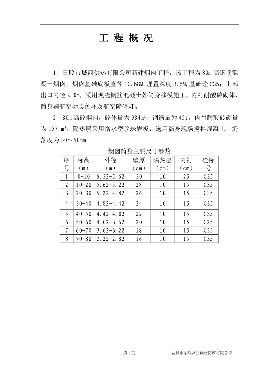 日照混凝土烟囱施工方案.doc_第1页