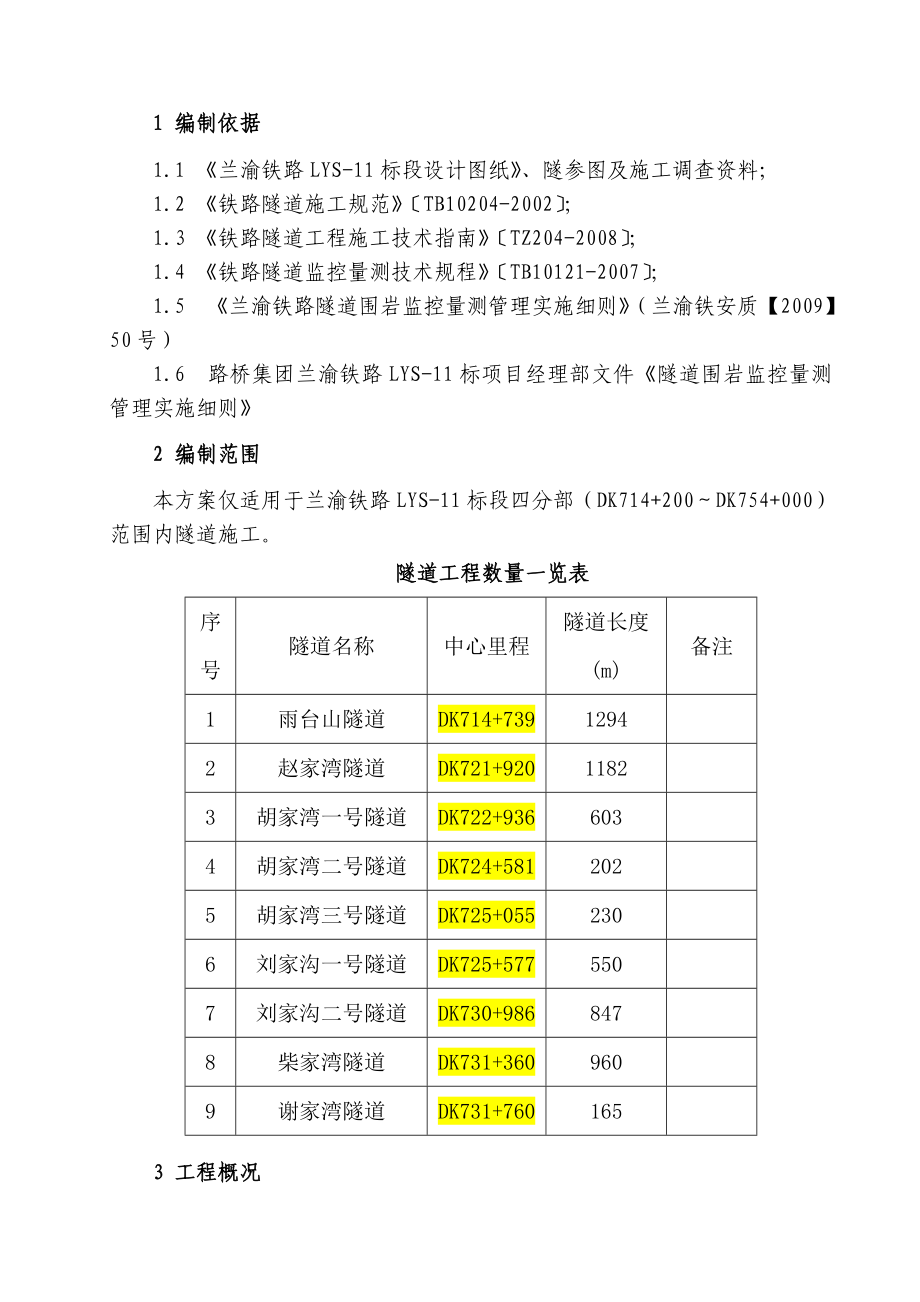 隧道围岩监测方案.doc_第1页