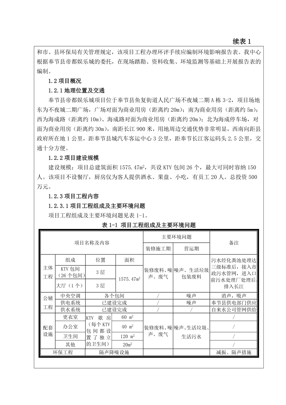 环境影响评价报告公示：帝都娱乐城帝都娱乐城鱼复街道人民广场不夜城二A栋环评报告.doc_第2页