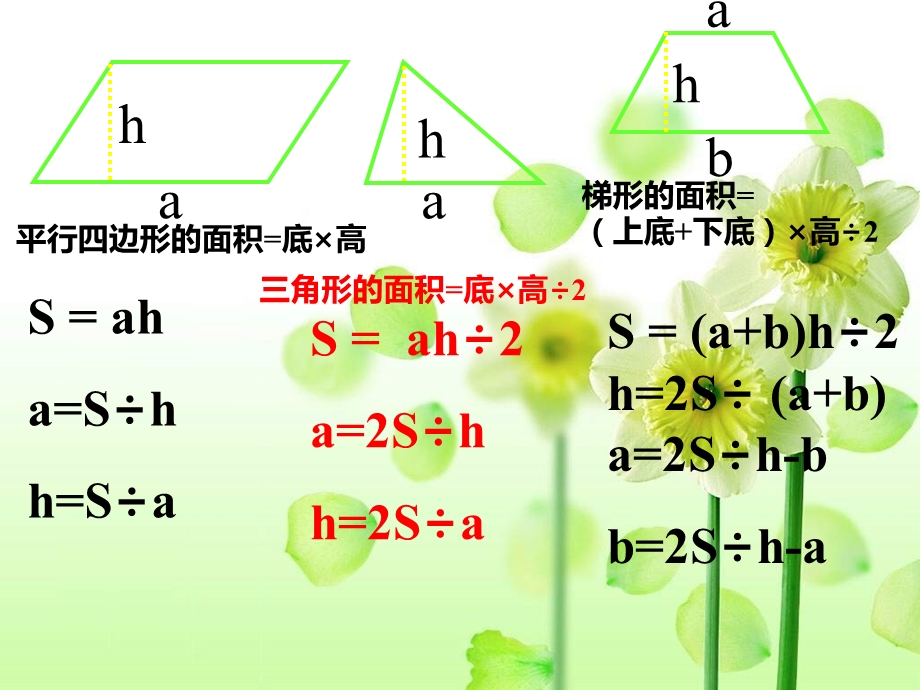 北师大版数学五年级上册第四单元《多边形的面积》复习ppt课件.ppt_第2页