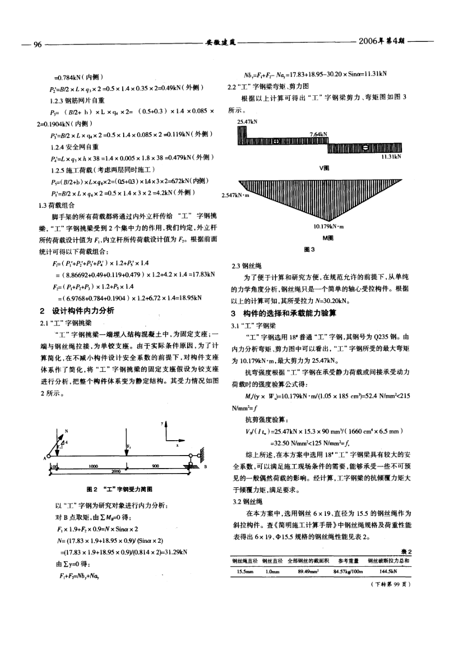 某悬挑斜拉式外脚手架工程的设计计算.doc_第2页