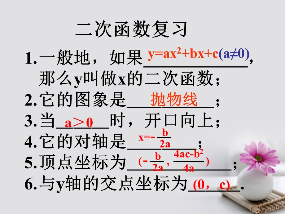 九年级数学上册人教版第26章_二次函数复习课-课件.ppt_第2页