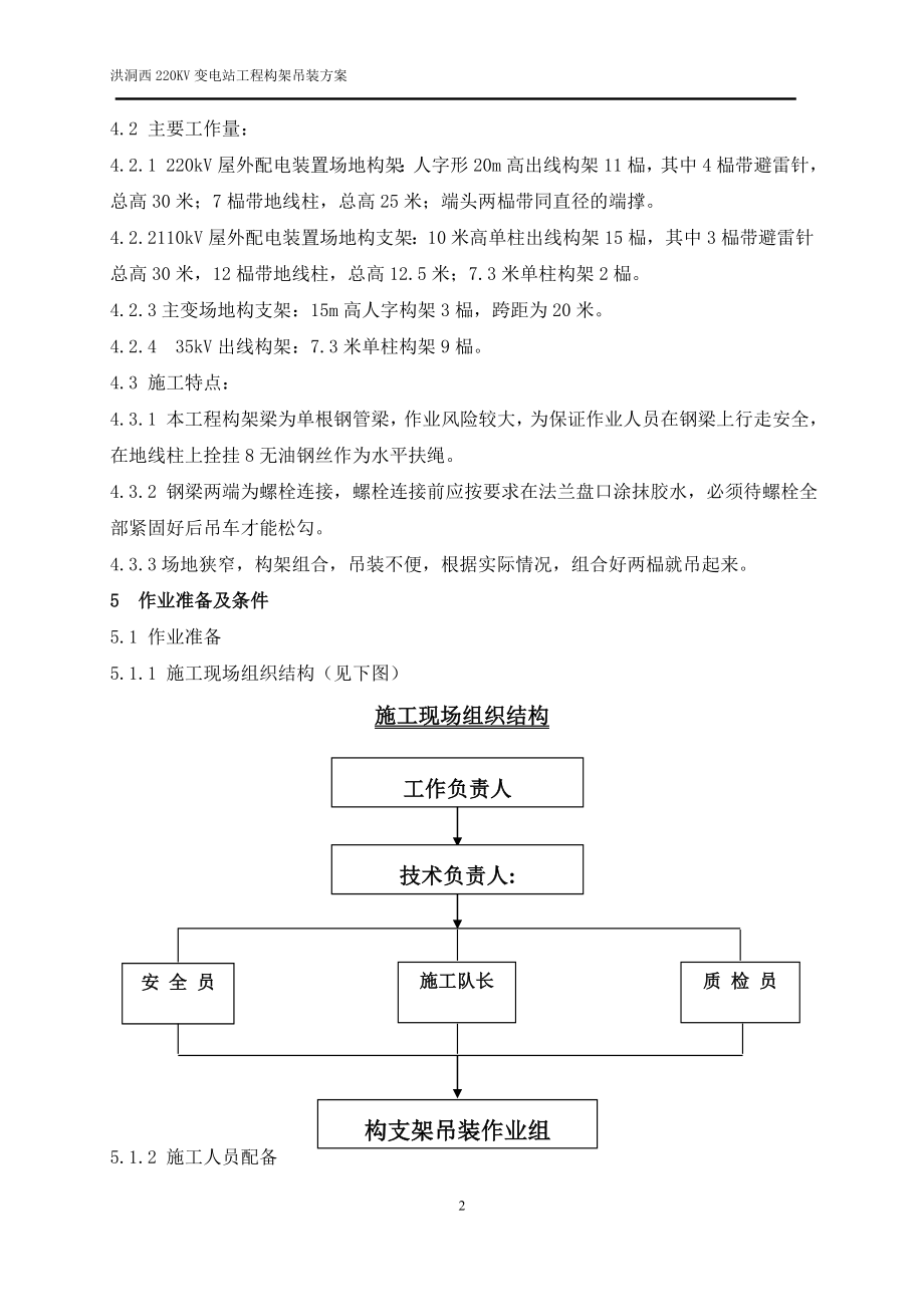 220kXX变电所电杆及构支架吊装工程施工方案.doc_第2页