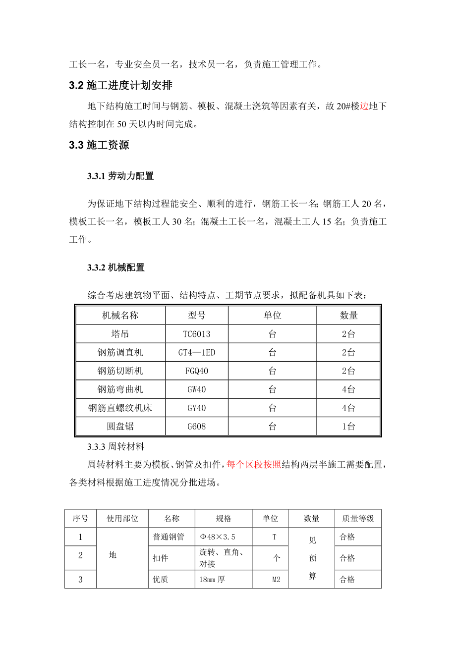 地下结构钢筋模板砼施工方案.doc_第3页