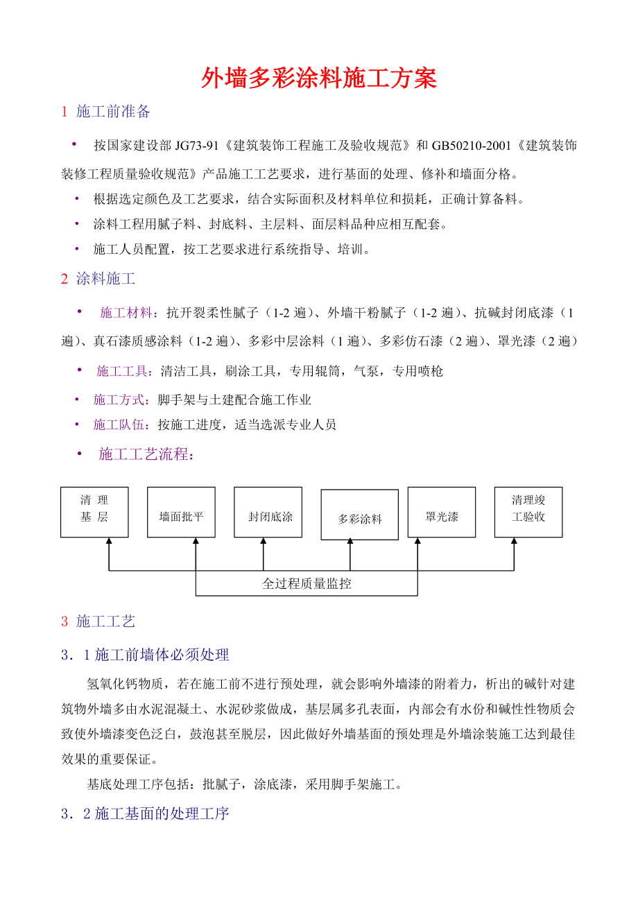 多彩涂料施工方案.doc_第1页