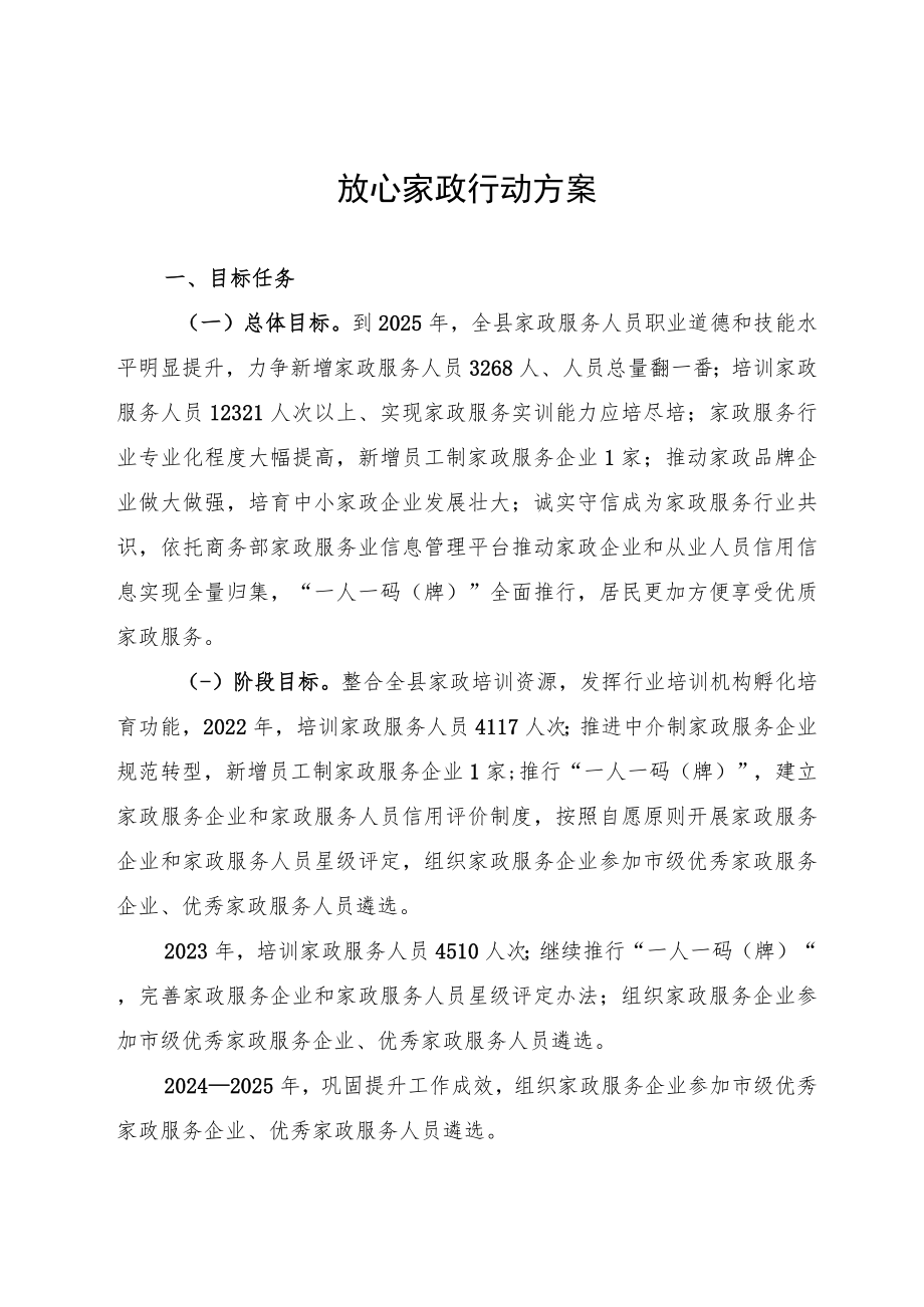 放心家政行动方案.docx_第1页