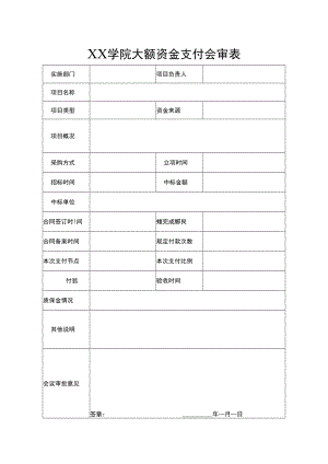 XX学院大额资金支付会审表.docx