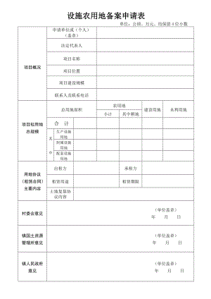 设施农用地备案申请表.doc