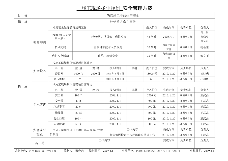 施工现场扬尘控制安全管理方案.doc_第1页