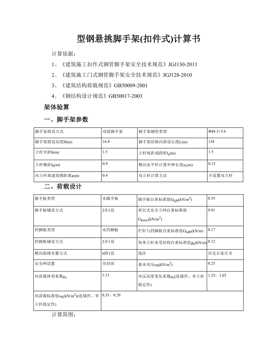 型钢悬挑脚手架(扣件式)计算书.doc_第1页