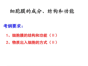 细胞膜的成分结构和功能课件.ppt