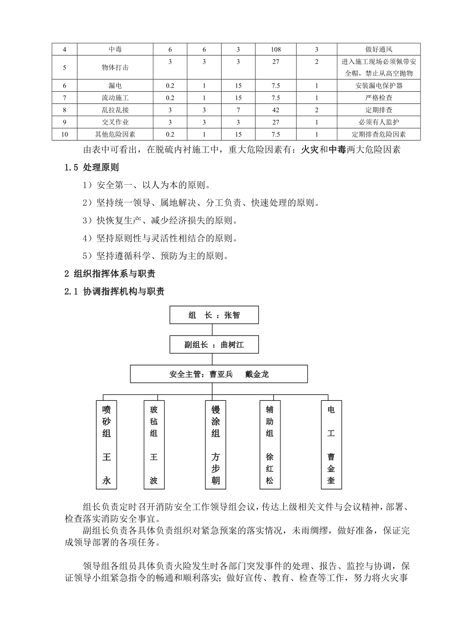 电厂防腐施工防火灾、中毒事故应急预案.doc_第3页