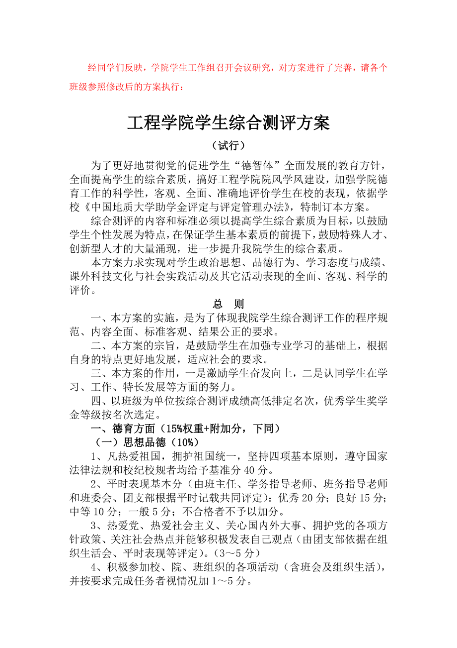 工程学院学生综合测评方案.doc_第1页