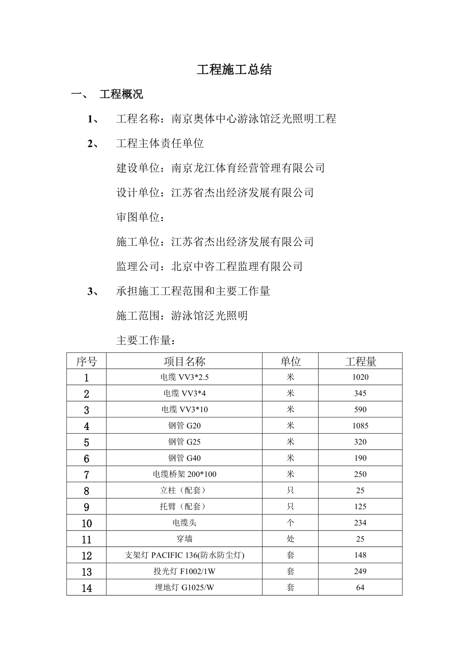 泛光照明工程施工总结.doc_第1页