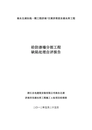 东湖1标防渗墙工程自评验收报告.doc