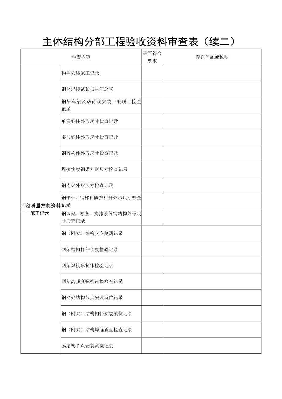 06主体结构分部工程验收资料审查表(钢结构工程).doc_第3页