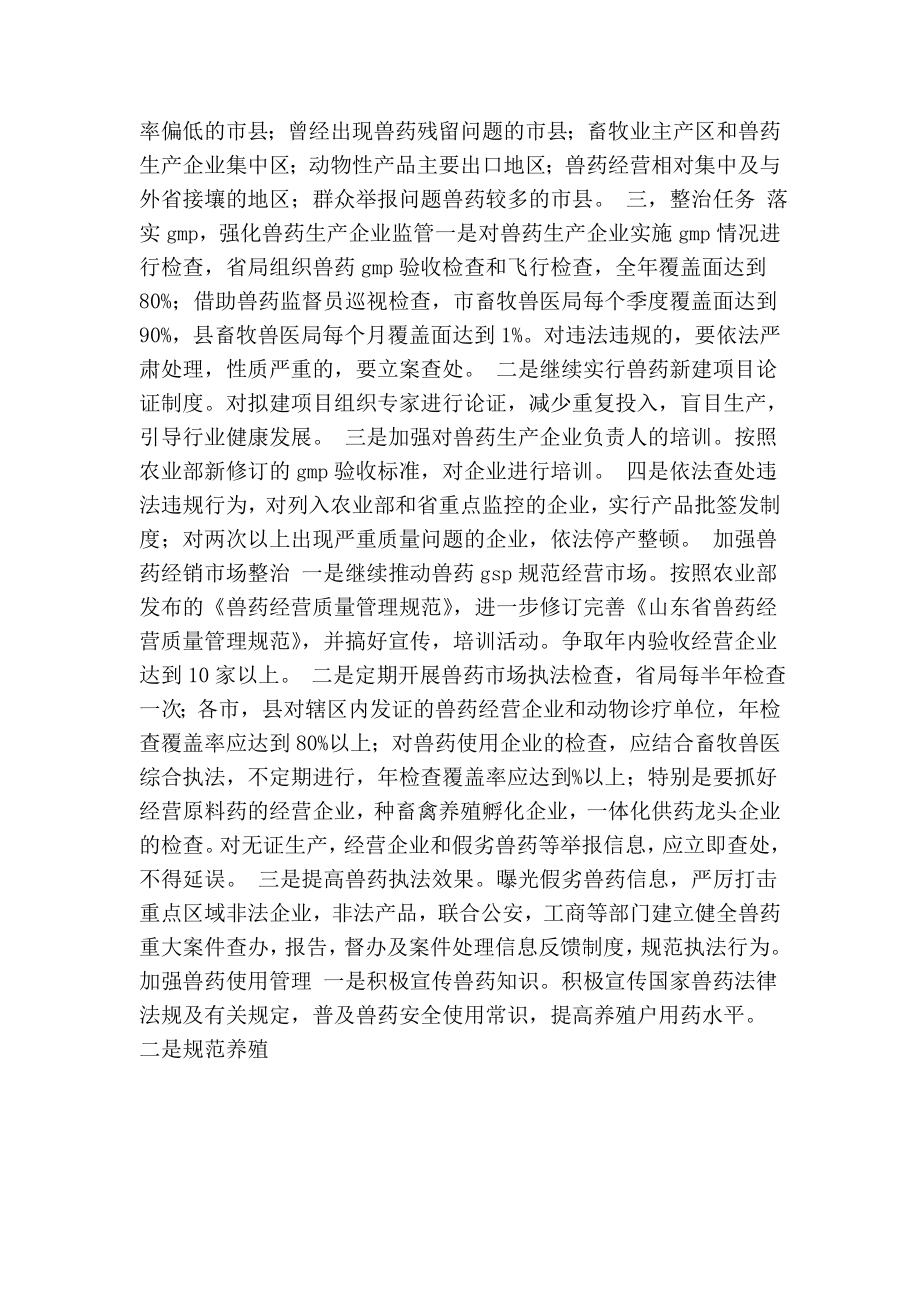 兽药及兽药残留专项整治行动实施方案(精简版） .doc_第2页